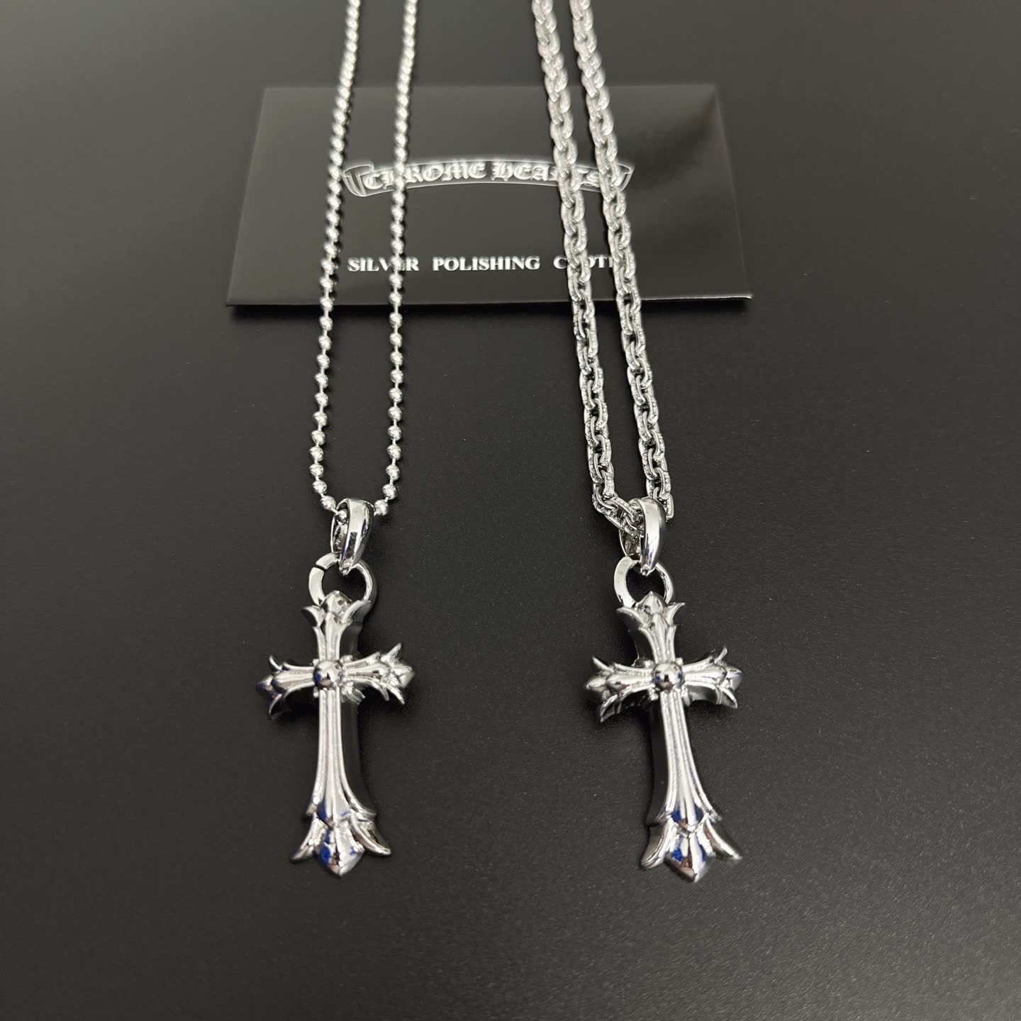 Chrome Hearts Silver Cross Pendant Necklace